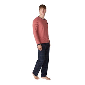 JJB18 Katoenen pyjama met lange mouwen voor heren