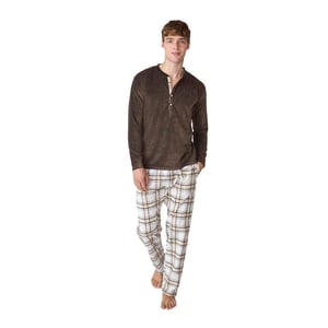 JJBFP5202 Herrpyjamas med lång ärm i sammet