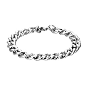 Men's Flat Curb Steel 8 Inch Chain Bracelet