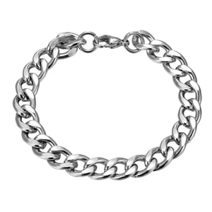 Men's Flat Curb Steel 8 Inch Chain Bracelet
