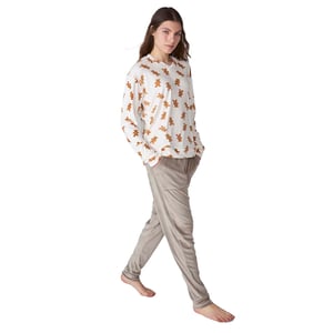 JJB4 Dampyjamas i sammet med lång ärm