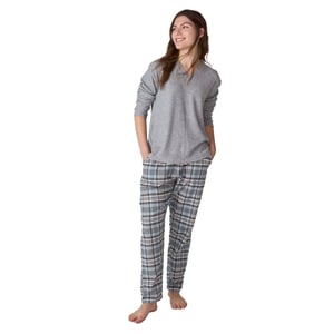 JJBFP1501 Dampyjamas med lång ärm och V-ringning