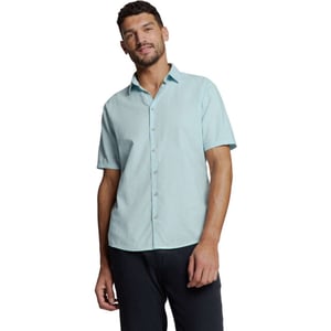 No Excess Shirt short sleeve solid with linen ice