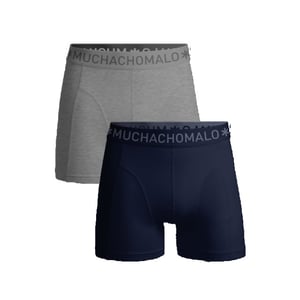Muchachomalo Men 2-pack boxer shorts solid blue/grey melang heren boxers -