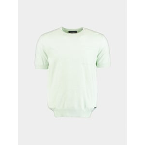 Scotland Blue T-shirt korte mouw yvan knitted t-shirt melange 25108yv58sb/311 pistachio