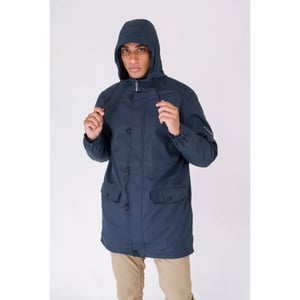 Batela Drimmelen navy lange heren winter regenjas -