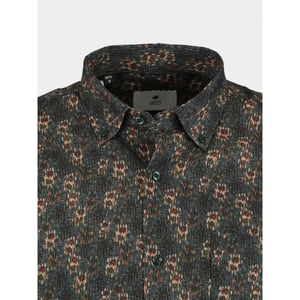Bos Bright Blue Casual hemd lange mouw grey with flowers 26413/v01