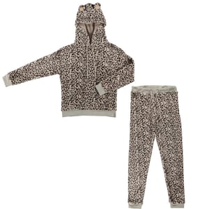 Apollo Dames huispak loungewear luipaard print fleece incl capuchon