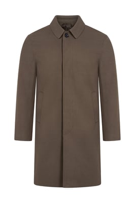 Harold Plain Faux Wool Overcoat in Khaki