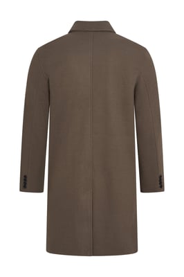 Harold Plain Faux Wool Overcoat in Khaki