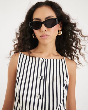 River Island Womens Waistcoat Cream Striped