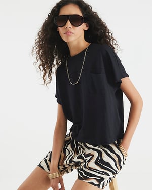 River Island Womens T-Shirt Black Chest Pocket
