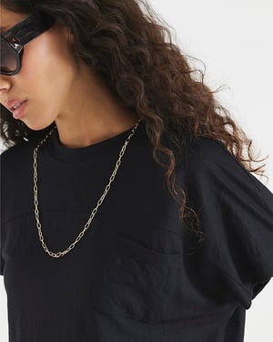 River Island Womens T-Shirt Black Chest Pocket