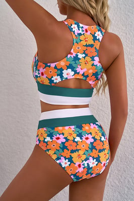 Floral Highwaisted Bikini Swimsuit
