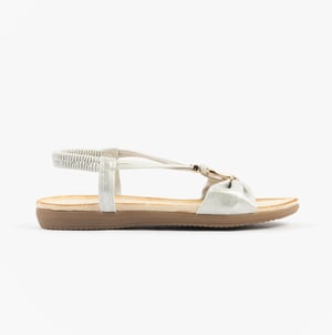 Dr Keller Jan Womens Sandals White Metallic
