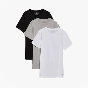 Calvin Klein 100% Cotton 3 Pack Mens T-shirts Black/grey Heather/white