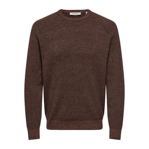 Only & Sons Onsalfi reg ls crew knit camp cs cognac