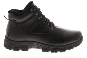 X-Hiking Mens Walking Boots Aspen Lace Up And Zip Up Plush Lined Black