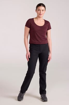 'Conniston' Women's Cargo Trousers Quick Dry Stretchy Camping Hiking Pants Black