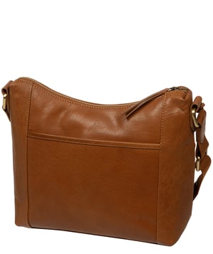 'Sabrina' Dark Tan Leather Shoulder Bag
