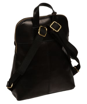 'Letizia' Black Leather Backpack
