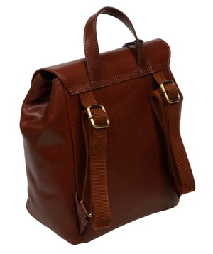 'Fabiana' Conker Brown Leather Backpack