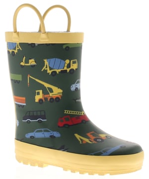 Chatterbox Boys Wellies Childrens Rubber Wel Slip On Handles Green
