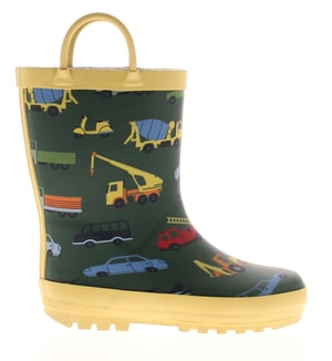 Chatterbox Boys Wellies Childrens Rubber Wel Slip On Handles Green