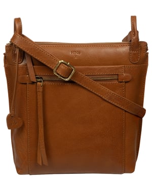 'Orla' Dark Tan Leather Shoulder Bag