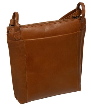 'Orla' Dark Tan Leather Shoulder Bag