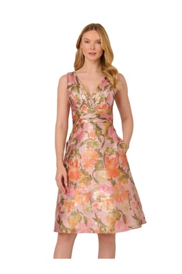 Floral Jacquard Midi Dress