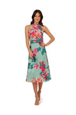 Halter Printed Midi Dress