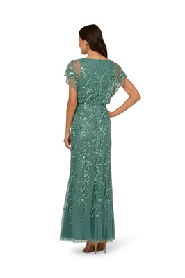 Beaded Blouson Long Dress