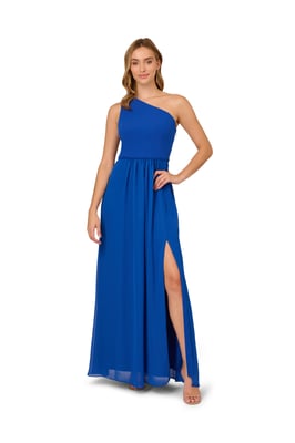 One Shoulder Chiffon Gown
