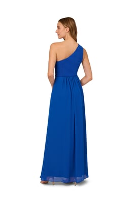 One Shoulder Chiffon Gown