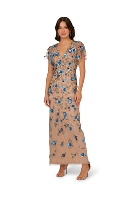 Bead Mesh Column Dress