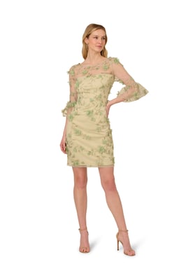 Floral Embroidery Sheath Dress