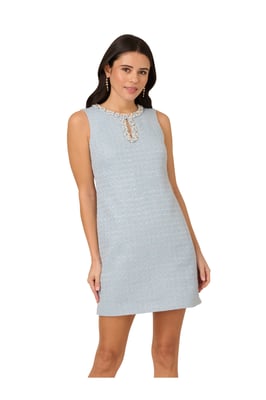 Embellished Boucle Shift Dress