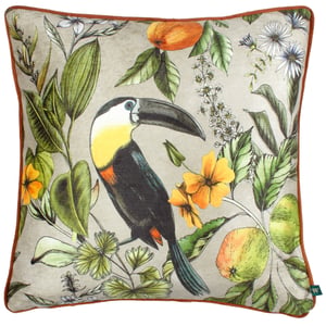 Wylder Leilani Square Toco Printed Chenille Feather Filled Cushion