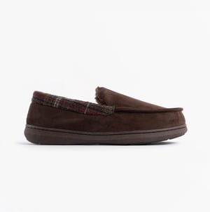 Jo & Joe St Andrews Mens Moccasin Slippers Brown
