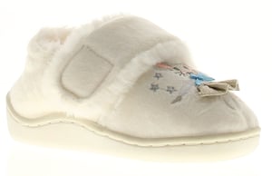 Princess Stardust Girls Slippers Ballerina Touch Fastening Cosy White
