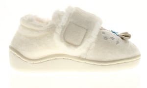 Princess Stardust Girls Slippers Ballerina Touch Fastening Cosy White