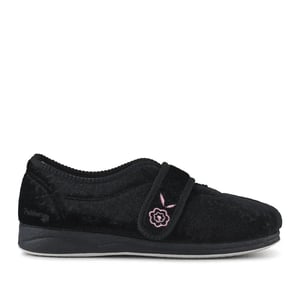 Padders Camilla Womens (2e Fit) Touch Fasten Slippers Black