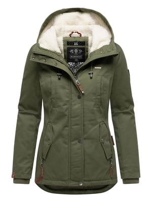 Marikoo dames winterjas met teddyfleece voering & capuchon