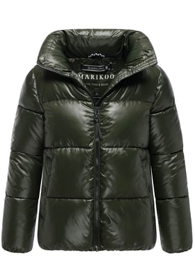 Marikoo dam vinterjacka Hazalee i puffer-stil med glansig yta