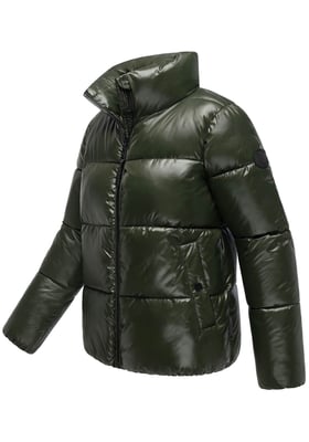 Marikoo dam vinterjacka Hazalee i puffer-stil med glansig yta