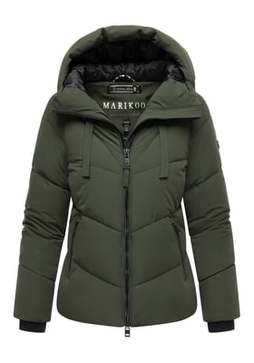 Marikoo dames gewatteerde winterjas Kwamee met capuchon & tweewegrits