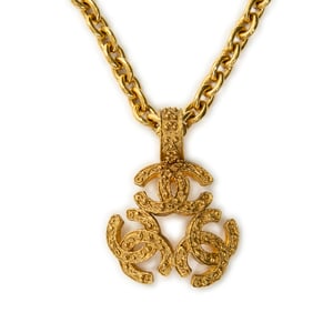 Vintage Triple CC Pendant Necklace  Necklace