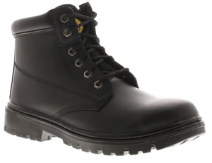Tradesafe Mens Safety Boots Build Lace Up Coated Leather Black