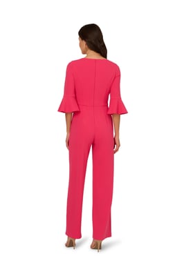 Knit Crepe Tie Front Jumpsuit